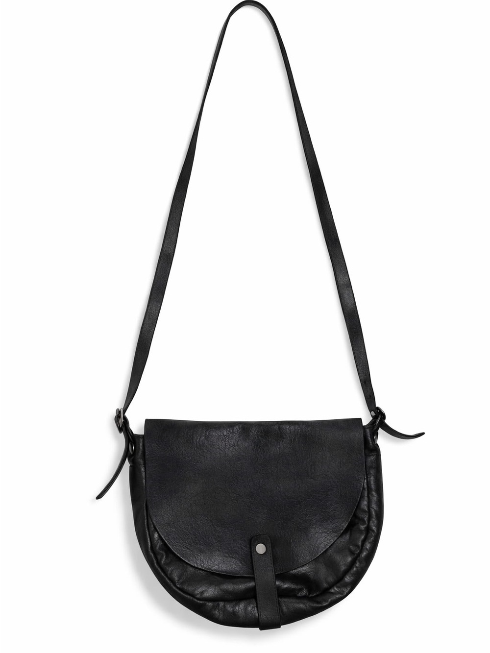 Eileen Fisher Black Leather Crescent Crossbody Bag